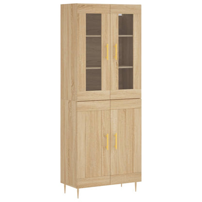 Hoge Kast 69,5X34X180 Cm Bewerkt Hout Sonoma Eikenkleurig