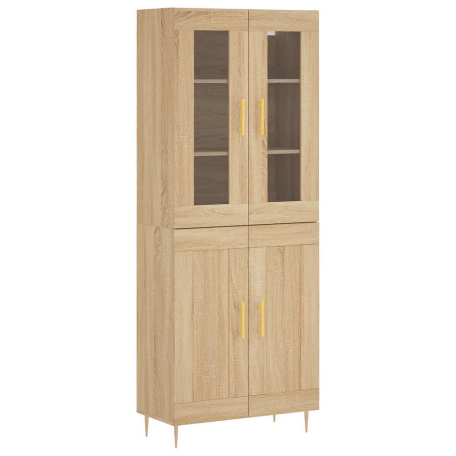 Hoge Kast 69,5X34X180 Cm Bewerkt Hout Sonoma Eikenkleurig