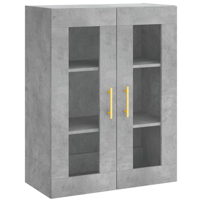 Hoge Kast 69,5X34X180 Cm Bewerkt Hout Betongrijs