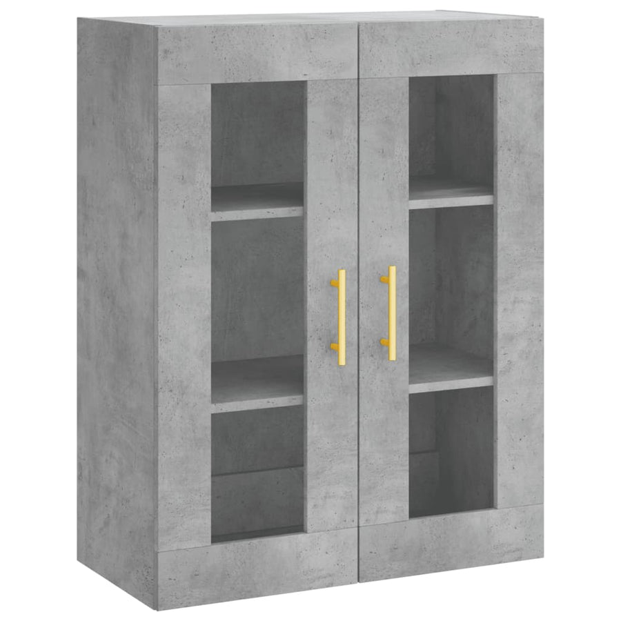 Hoge Kast 69,5X34X180 Cm Bewerkt Hout Betongrijs