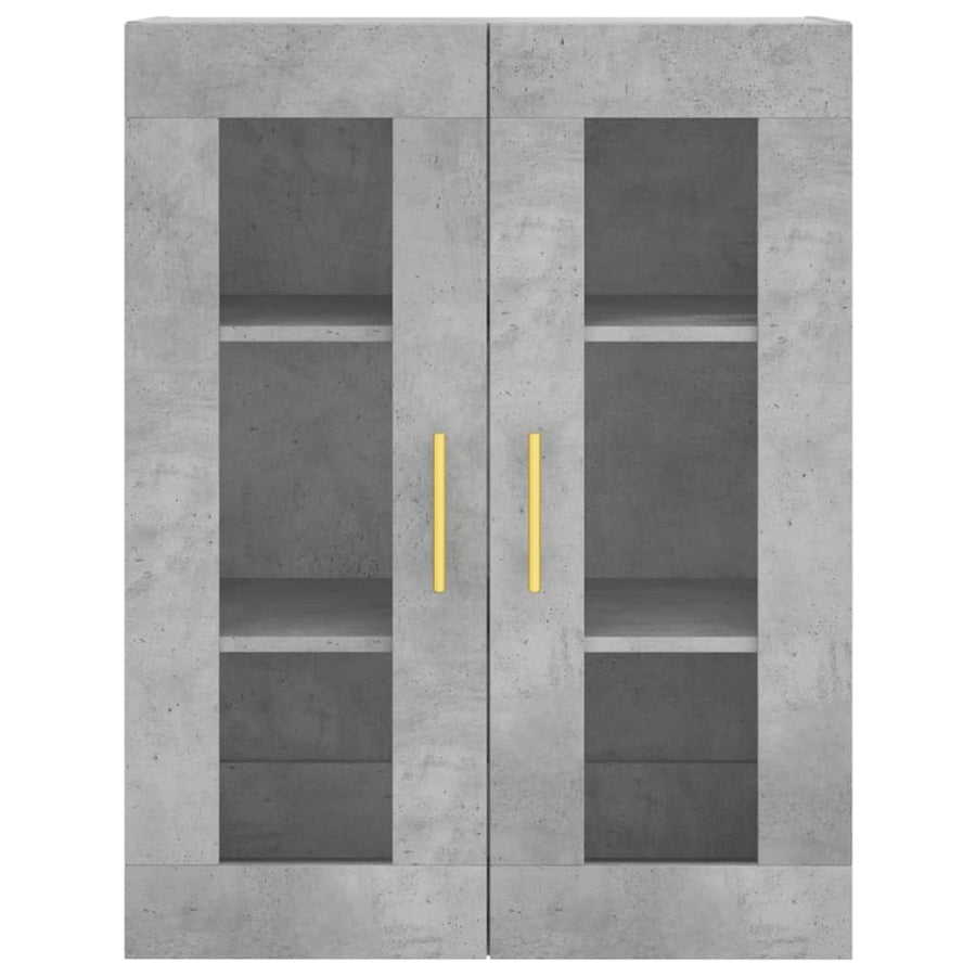 Hoge Kast 69,5X34X180 Cm Bewerkt Hout Betongrijs