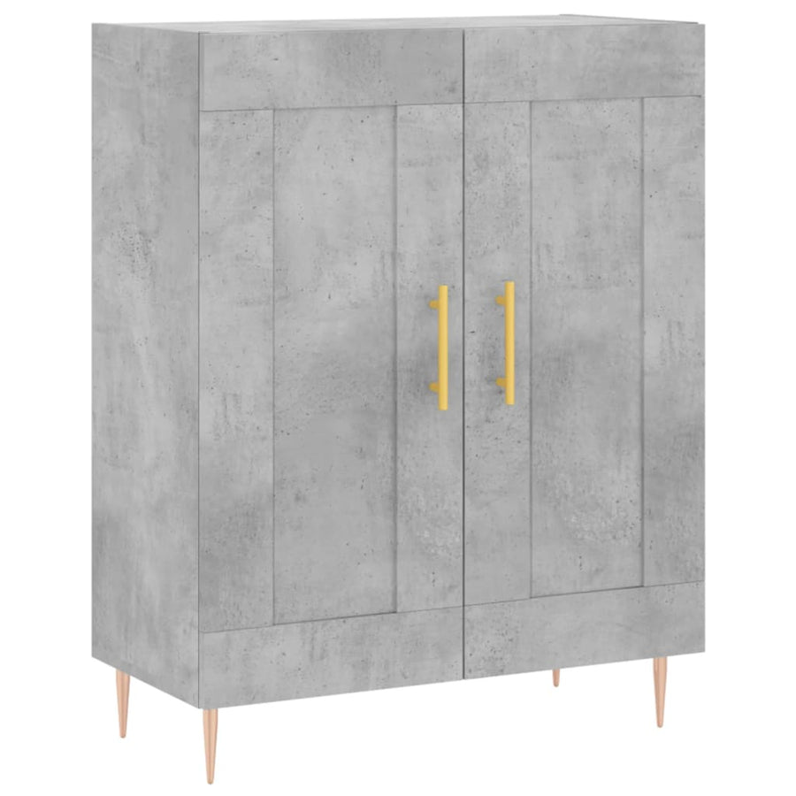 Hoge Kast 69,5X34X180 Cm Bewerkt Hout Betongrijs