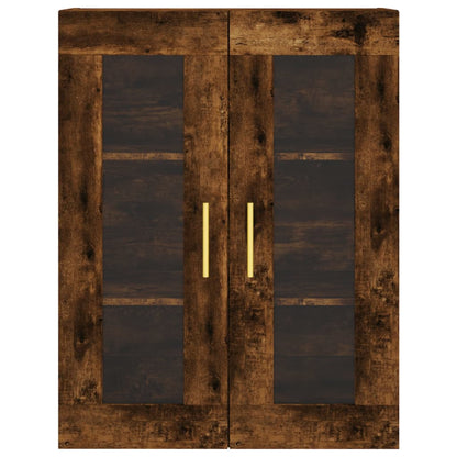 Hoge kast 69,5x34x180 cm bewerkt hout gerookt eikenkleurig