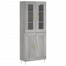 Hoge Kast 69,5X34X180 Cm Bewerkt Hout Eikenkleurig Grijs sonoma