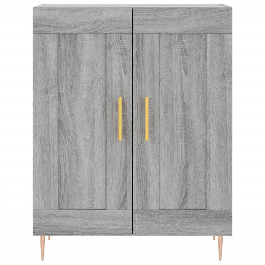 Hoge Kast 69,5X34X180 Cm Bewerkt Hout Eikenkleurig Grijs sonoma