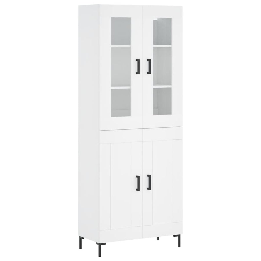 Hoge Kast 69,5X34X180 Cm Bewerkt Hout Wit