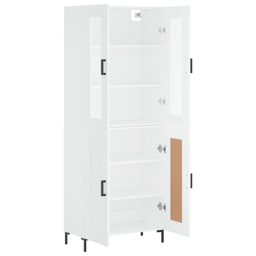 Hoge Kast 69,5X34X180 Cm Bewerkt Hout Wit