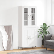 Hoge kast 69,5x34x180 cm wit bewerkt hout