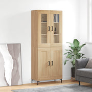 Hoge kast 69,5x34x180 cm bewerkt hout sonoma eiken