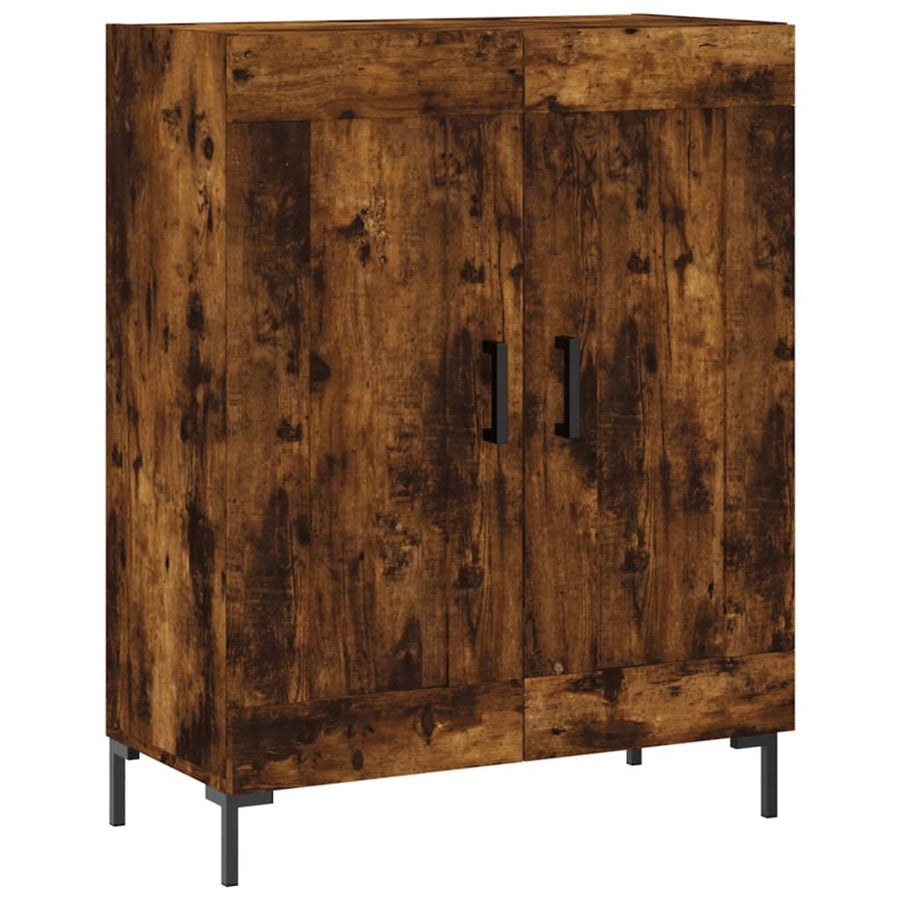 Hoge Kast 69,5X34X180 Cm Bewerkt Hout Kleurig Gerookt eiken