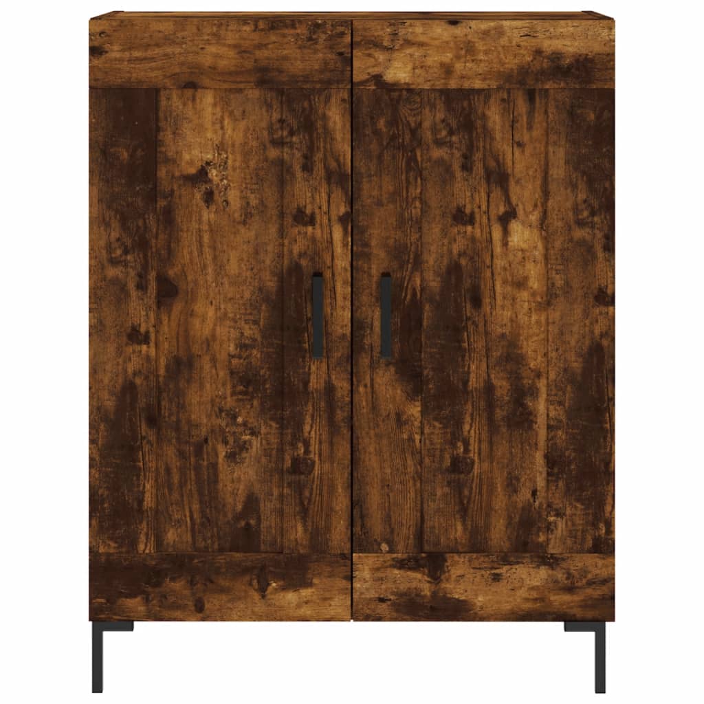 Hoge Kast 69,5X34X180 Cm Bewerkt Hout Kleurig Gerookt eiken