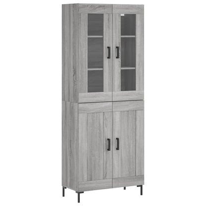 Hoge kast 69,5x34x180 cm bewerkt hout grijs sonoma eikenkleurig