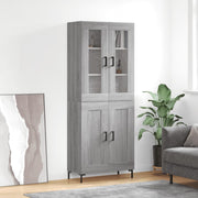 Hoge kast 69.5x34x180 cm grijs sonoma eiken