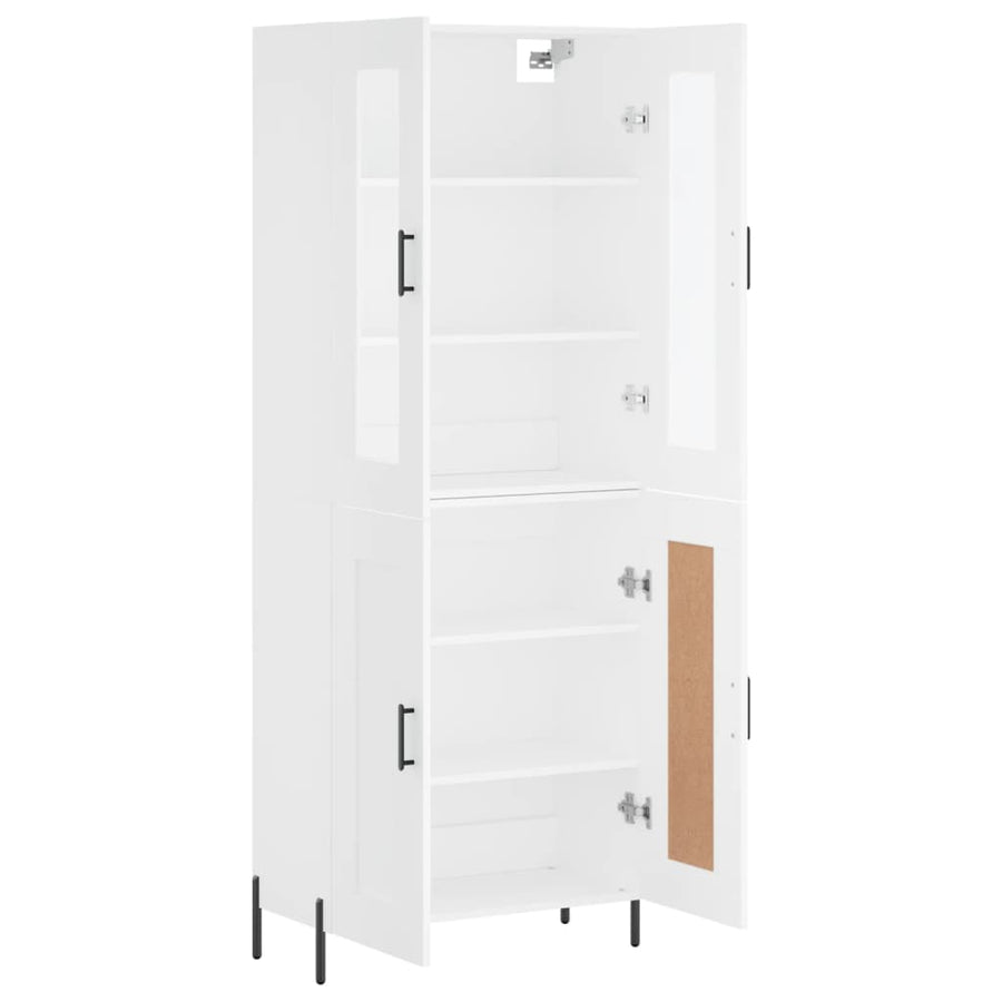 Hoge Kast 69,5X34X180 Cm Bewerkt Hout Wit