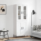 Tall cabinet 69.5x34x180 cm distressed wood white