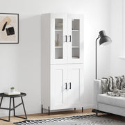 Hoge kast 69,5x34x180 cm bewerkt hout wit