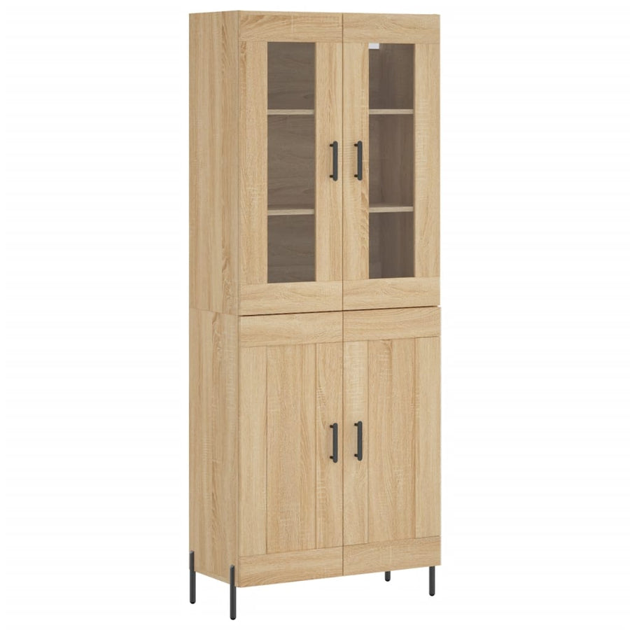 Hoge Kast 69,5X34X180 Cm Bewerkt Hout Kleurig Sonoma eiken