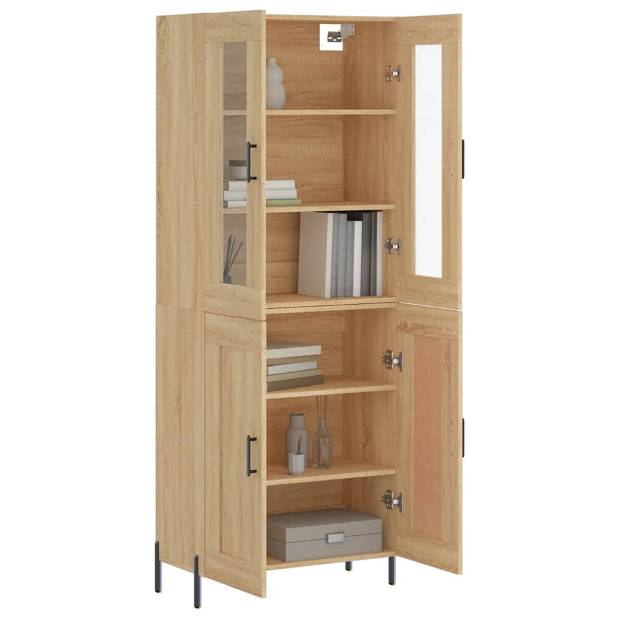 Hoge Kast 69,5X34X180 Cm Bewerkt Hout Kleurig Sonoma eiken