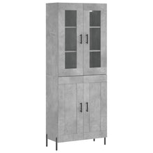 Hoge Kast 69,5X34X180 Cm Bewerkt Hout Betongrijs