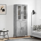 Hoge kast 69,5x34x180 cm bewerkt hout betongrijs