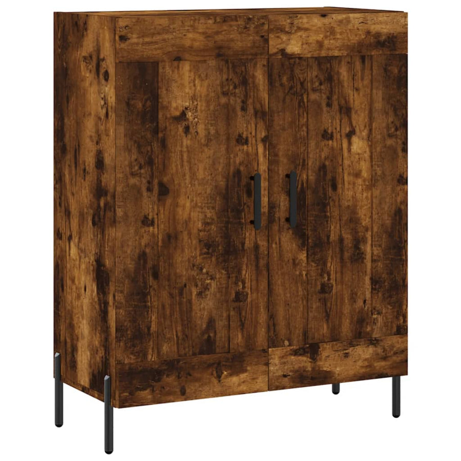Hoge Kast 69,5X34X180 Cm Bewerkt Hout Kleurig Gerookt eiken