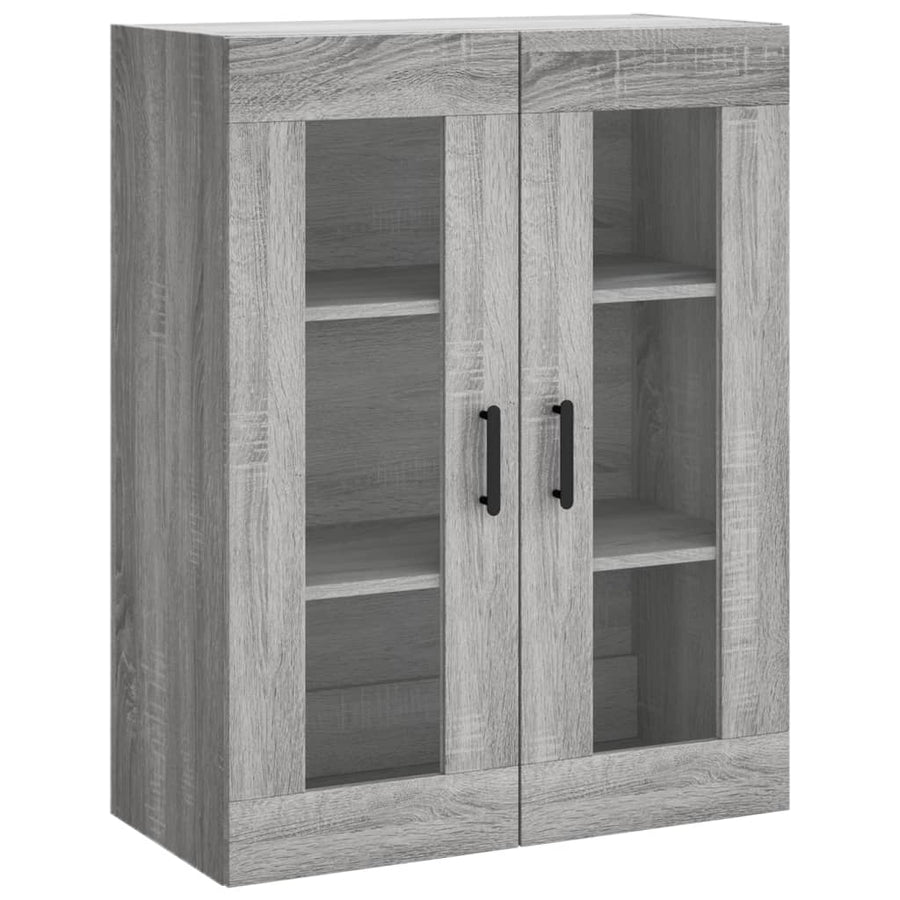 Hoge Kast 69,5X34X180 Cm Bewerkt Hout Eikenkleurig Grijs sonoma