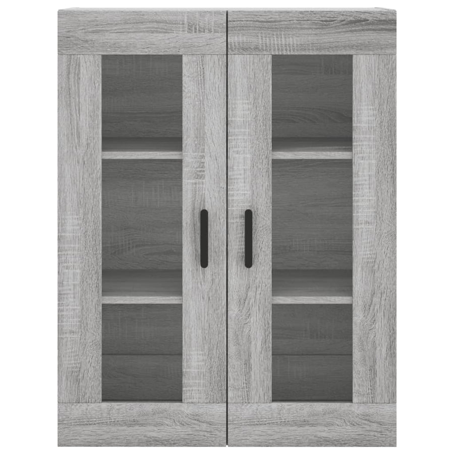 Hoge Kast 69,5X34X180 Cm Bewerkt Hout Eikenkleurig Grijs sonoma