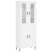 Hoge kast 69,5x34x180 cm bewerkt hout wit