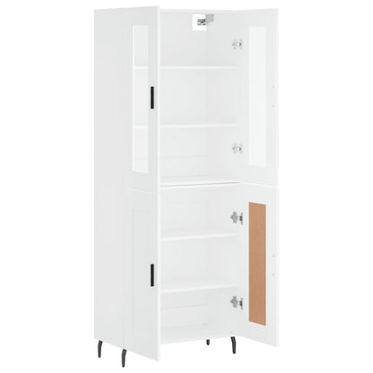 Hoge kast 69,5x34x180 cm bewerkt hout wit