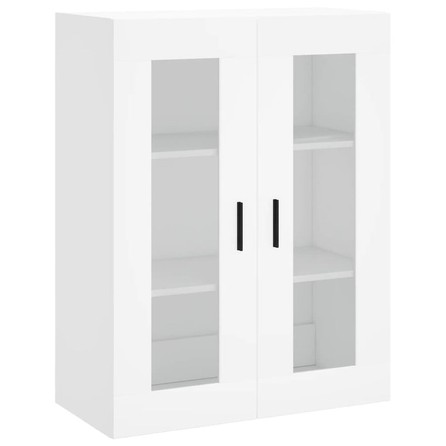 Hoge kast 69,5x34x180 cm bewerkt hout wit