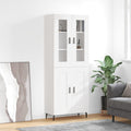 Hoge kast 69,5x34x180 cm bewerkt hout wit
