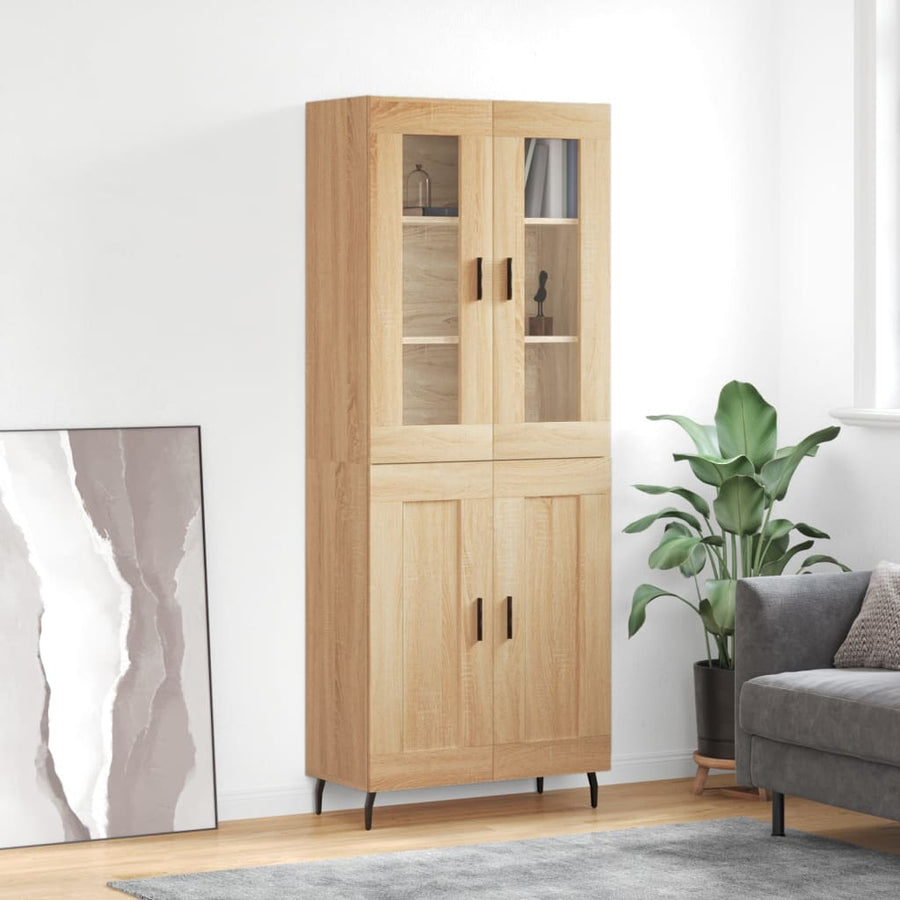 Hoge kast 69,5x34x180 cm bewerkt hout sonoma eikenkleurig