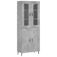 Hoge Kast 69,5X34X180 Cm Bewerkt Hout Betongrijs