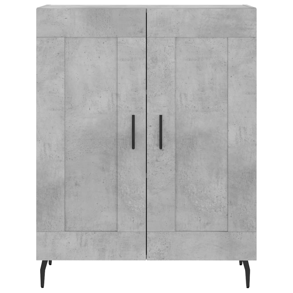 Hoge Kast 69,5X34X180 Cm Bewerkt Hout Betongrijs