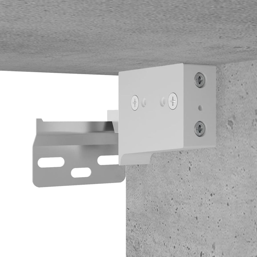 Hoge Kast 69,5X34X180 Cm Bewerkt Hout Betongrijs