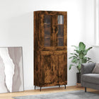 Hoge kast 180 cm bewerkt hout gerookt eiken