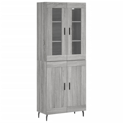 Hoge kast 69,5x34x180 cm bewerkt hout grijs sonoma eikenkleurig