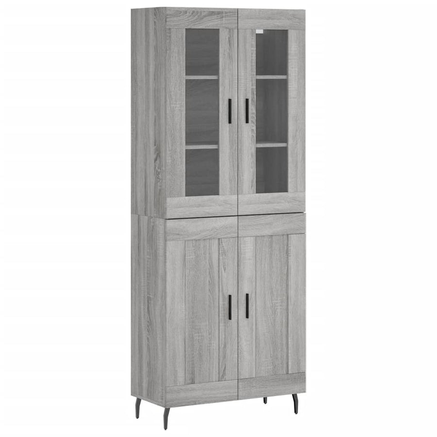 Hoge kast 69,5x34x180 cm bewerkt hout grijs sonoma eikenkleurig