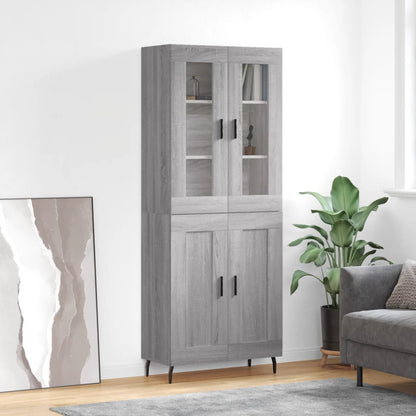 Hoge kast 69,5x34x180 cm bewerkt hout grijs sonoma eikenkleurig