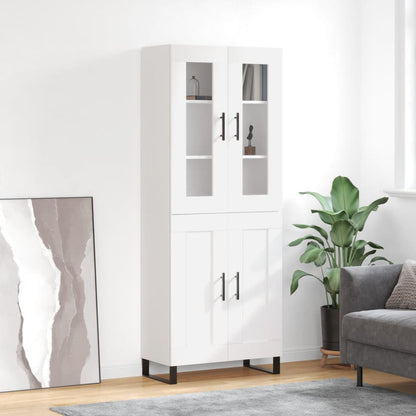 Hoge Kast 69,5X34X180 Cm Bewerkt Hout Wit