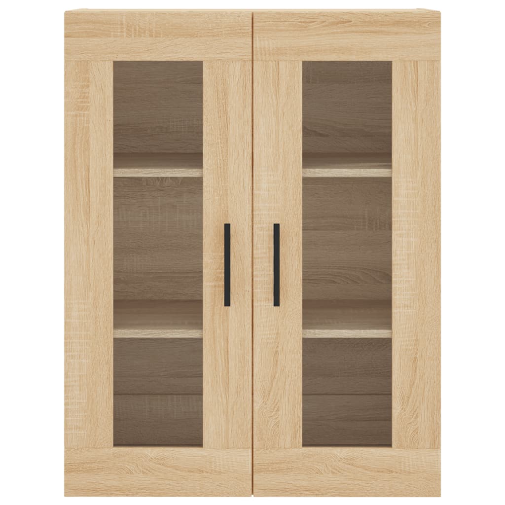 Hoge Kast 69,5X34X80 Cm Bewerkt Hout Kleurig Sonoma eiken 2 houten deuren