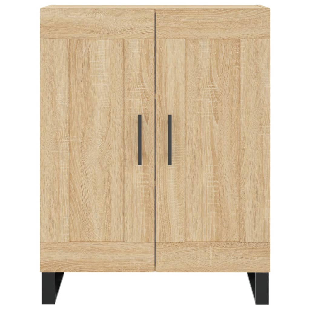 Hoge Kast 69,5X34X80 Cm Bewerkt Hout Kleurig Sonoma eiken 2 houten deuren