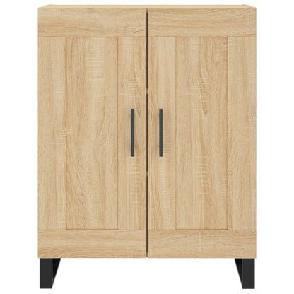 Hoge Kast 69,5X34X80 Cm Bewerkt Hout Kleurig Sonoma eiken 2 houten deuren