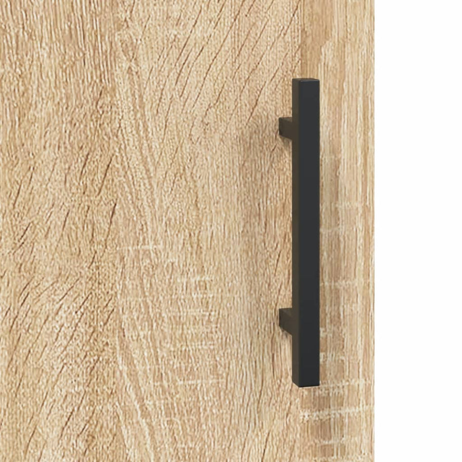 Hoge Kast 69,5X34X80 Cm Bewerkt Hout Kleurig Sonoma eiken 2 houten deuren