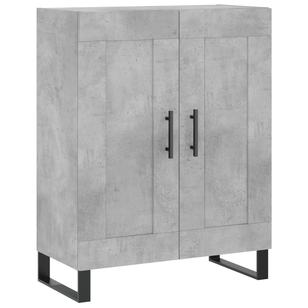 Hoge Kast 69,5X34X180 Cm Bewerkt Hout Betongrijs