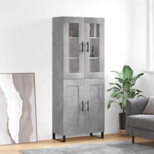 Hoge Kast 69,5X34X180 Cm Bewerkt Hout Betongrijs
