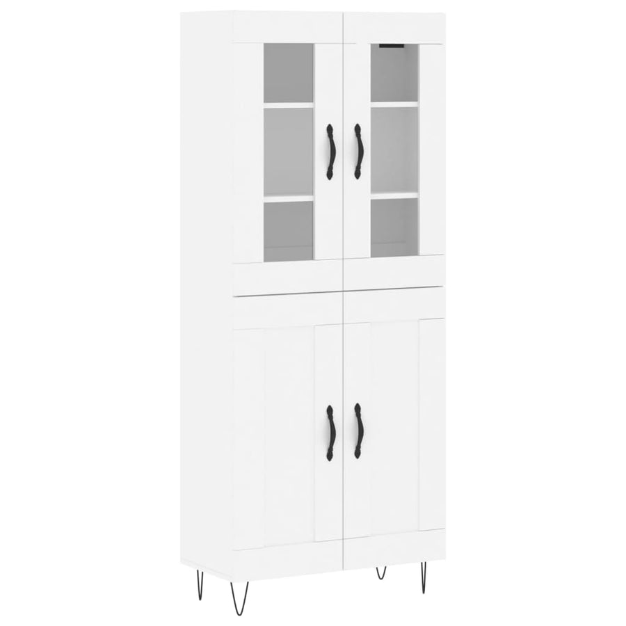 Hoge Kast 69,5X34X180 Cm Bewerkt Hout Wit