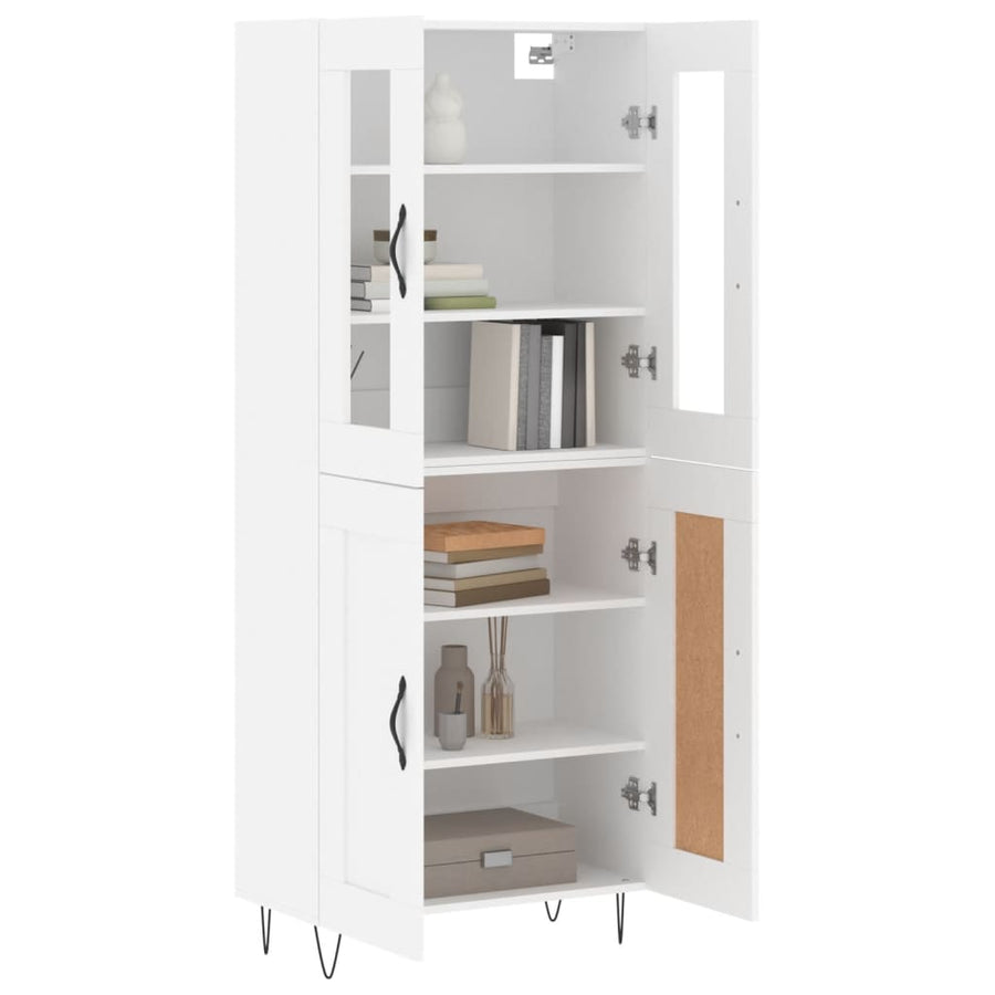 Hoge Kast 69,5X34X180 Cm Bewerkt Hout Wit