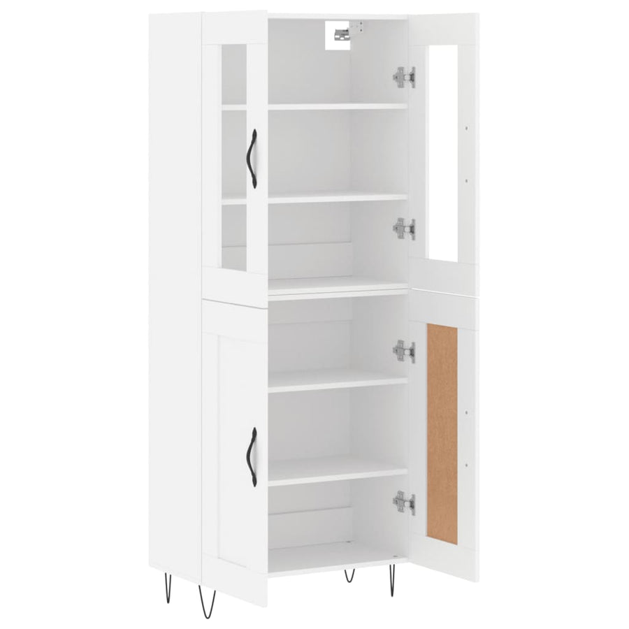 Hoge Kast 69,5X34X180 Cm Bewerkt Hout Wit