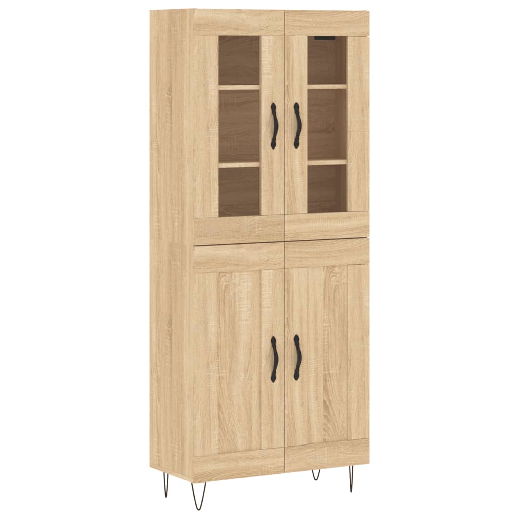 Hoge Kast 69,5X34X180 Cm Bewerkt Hout Kleurig Sonoma eiken